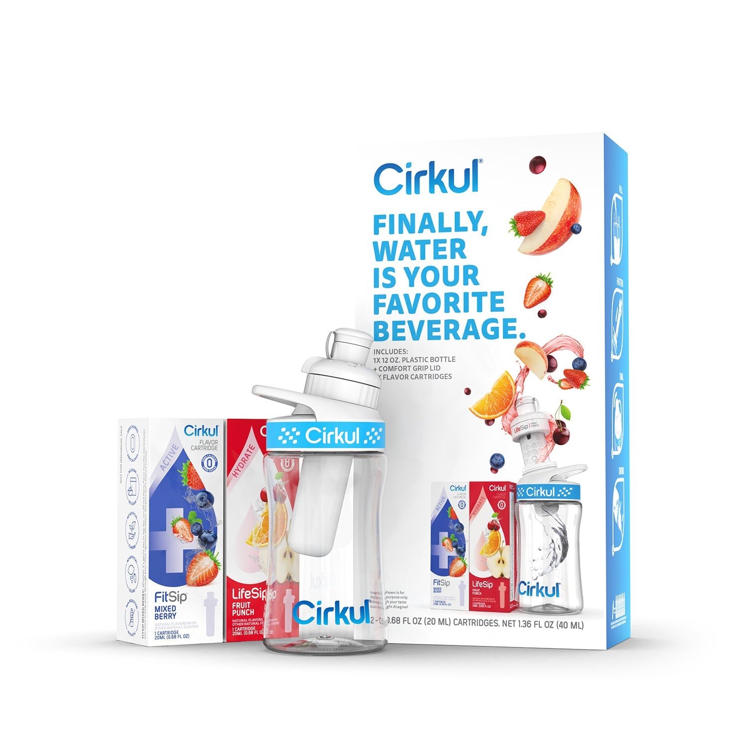 Starter Kit: 12oz. Plastic Bottle, Lid, & 2 Cartridges - Image 2